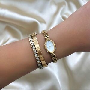 AUTHENTIC VINTAGE TISSE BY SEIKO DAINTY DIAMOND & MOTHER-OF-PEARL WATCH